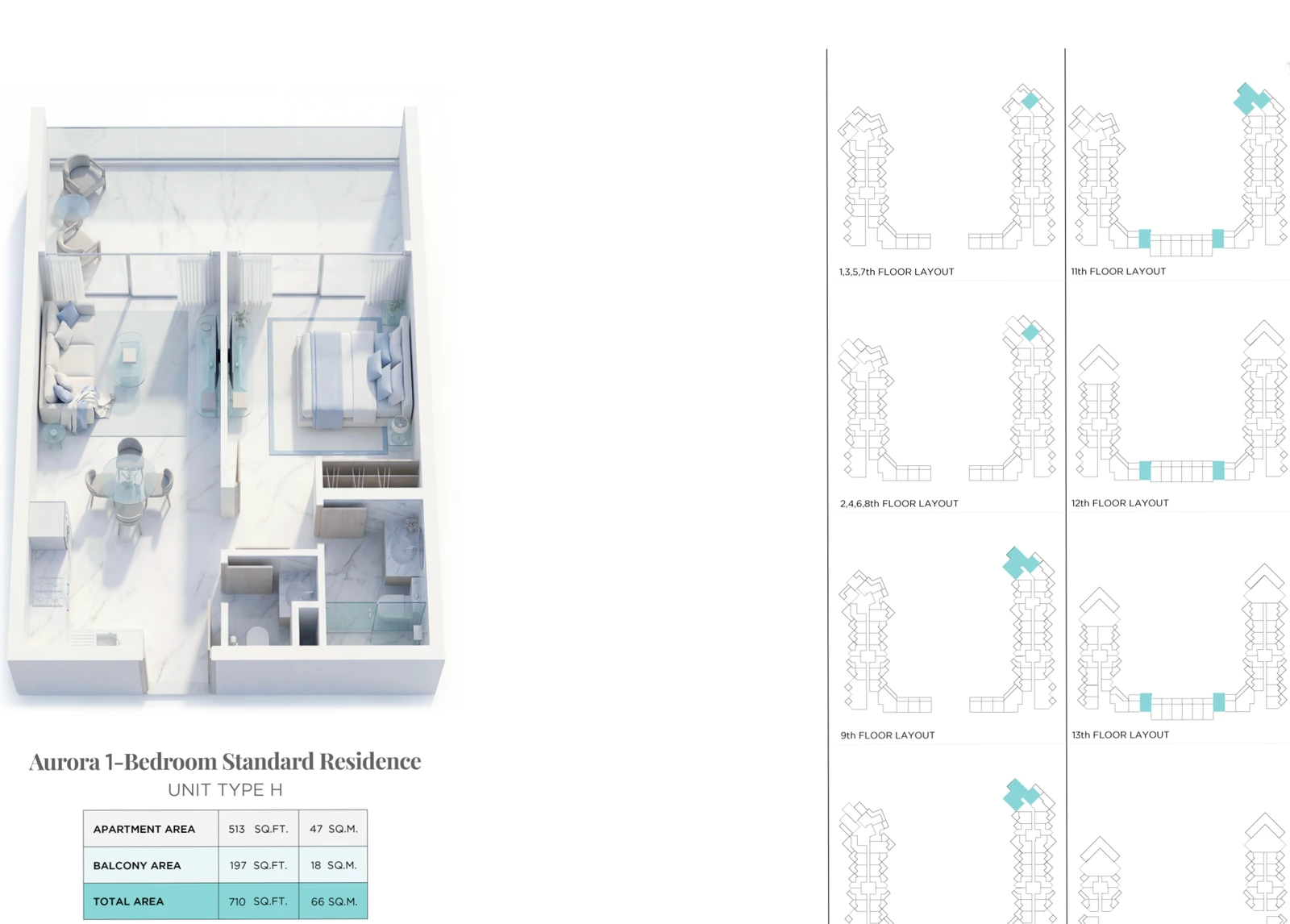 Floor plan for Aurora Standard Residence H