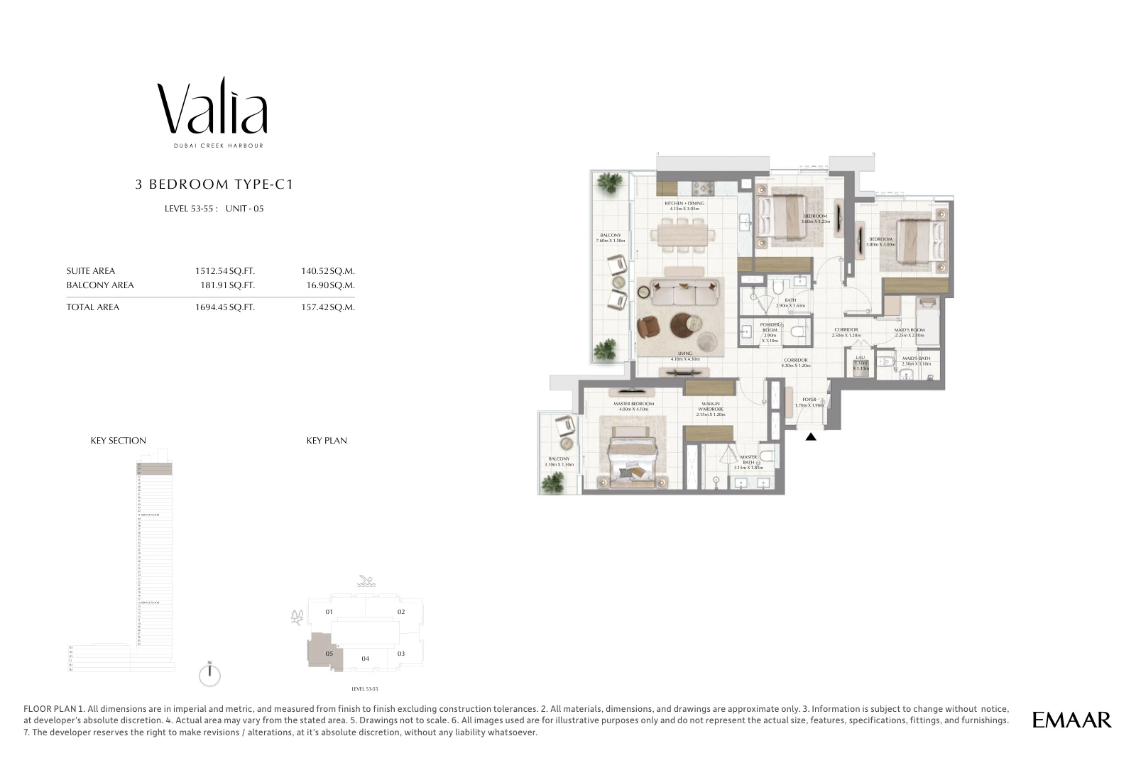 Floor plan for Type C1