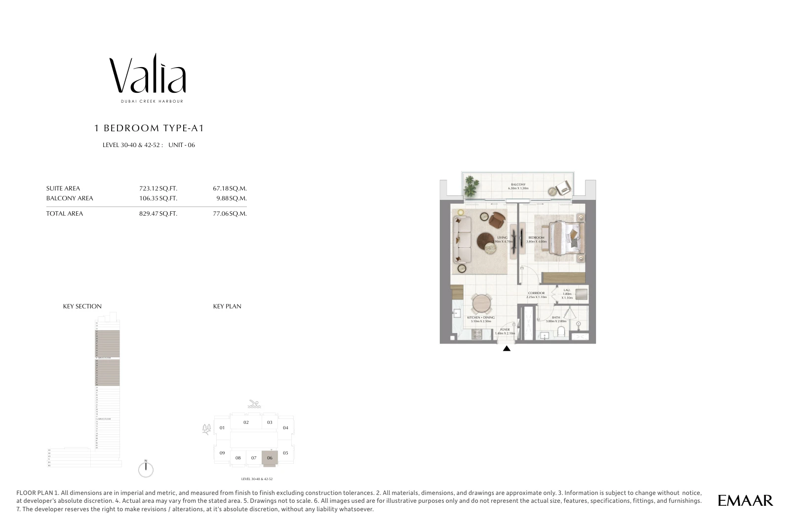 Floor plan for Type A1
