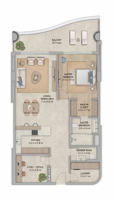 Floor plan for Type 1