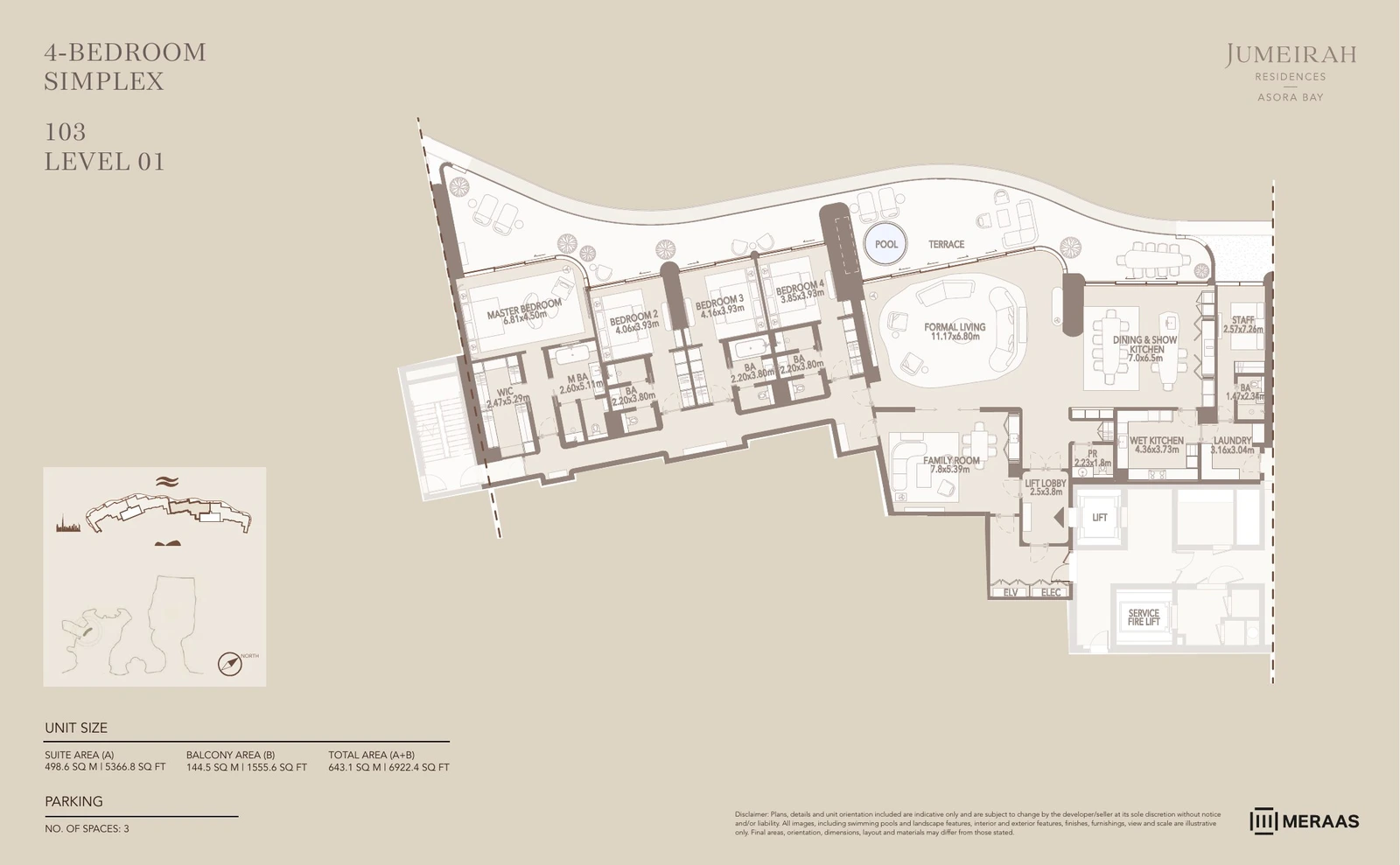 Floor plan for Type 3 - 103