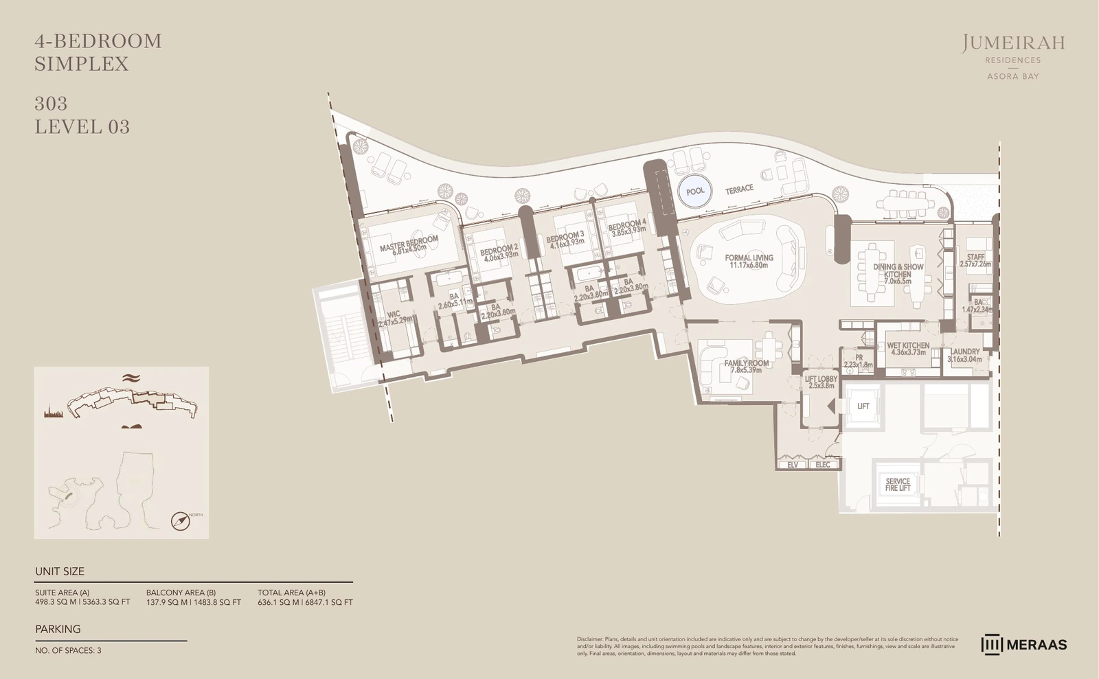 Floor plan for Type 3 - 303