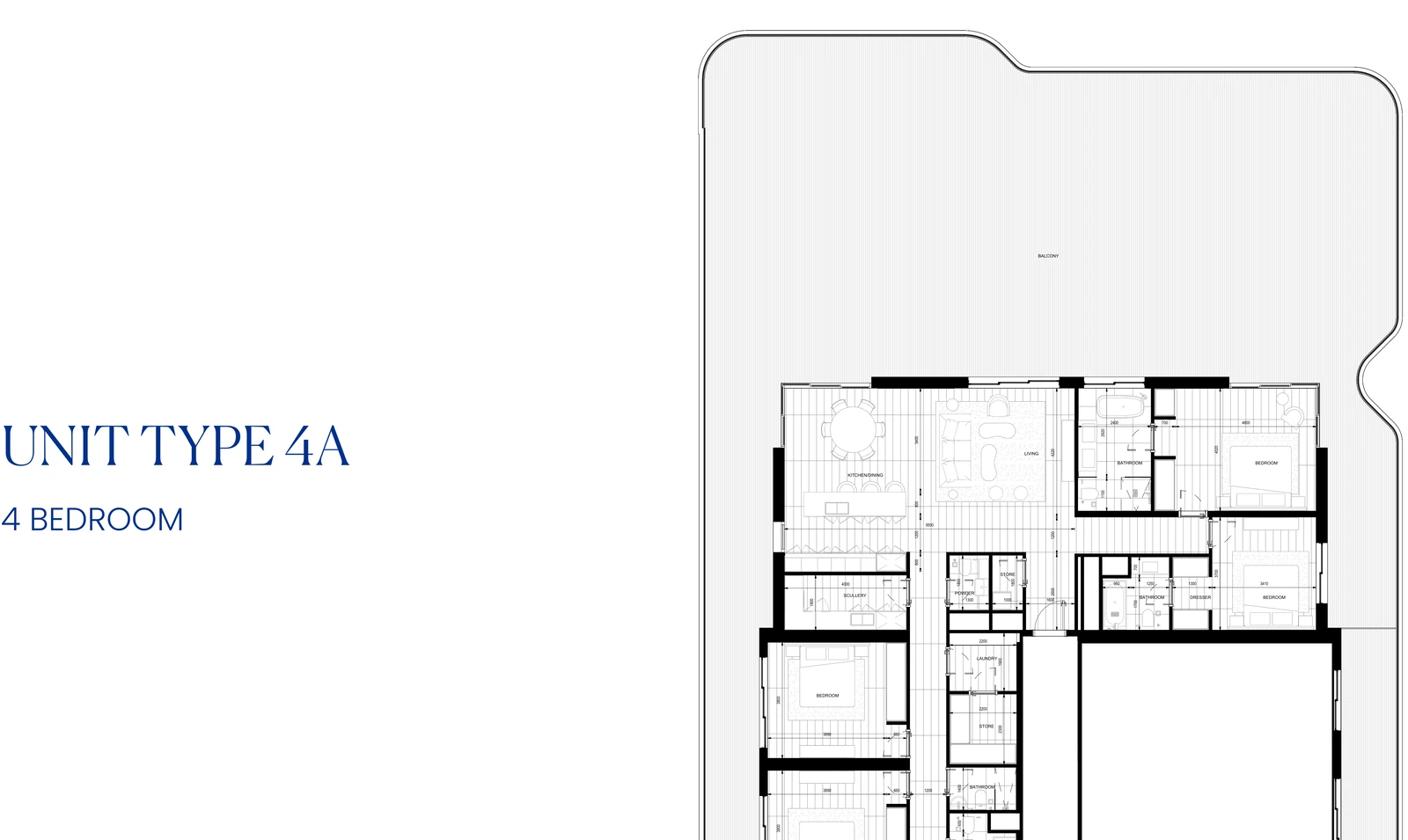 Floor plan for 4 Bedroom Type 4A