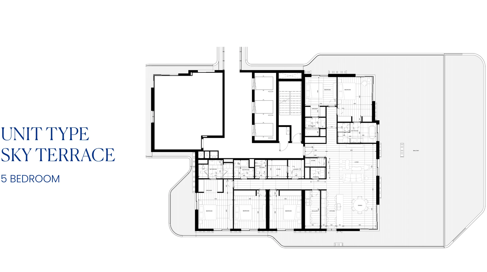 Floor plan for 5 Bedroom Sky Terrace