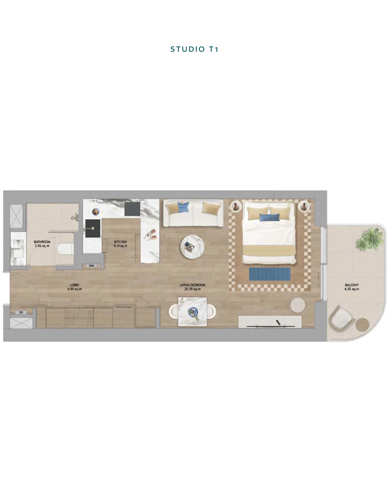 Floor plan for Studio T1