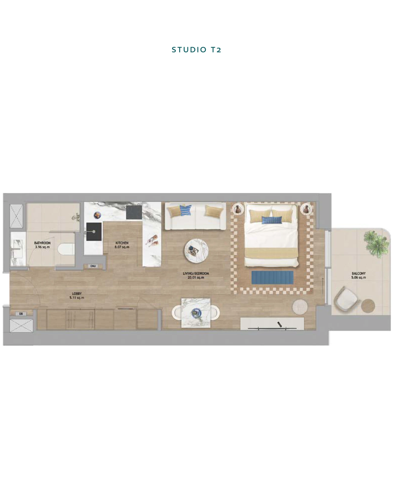 Floor plan for Studio T2