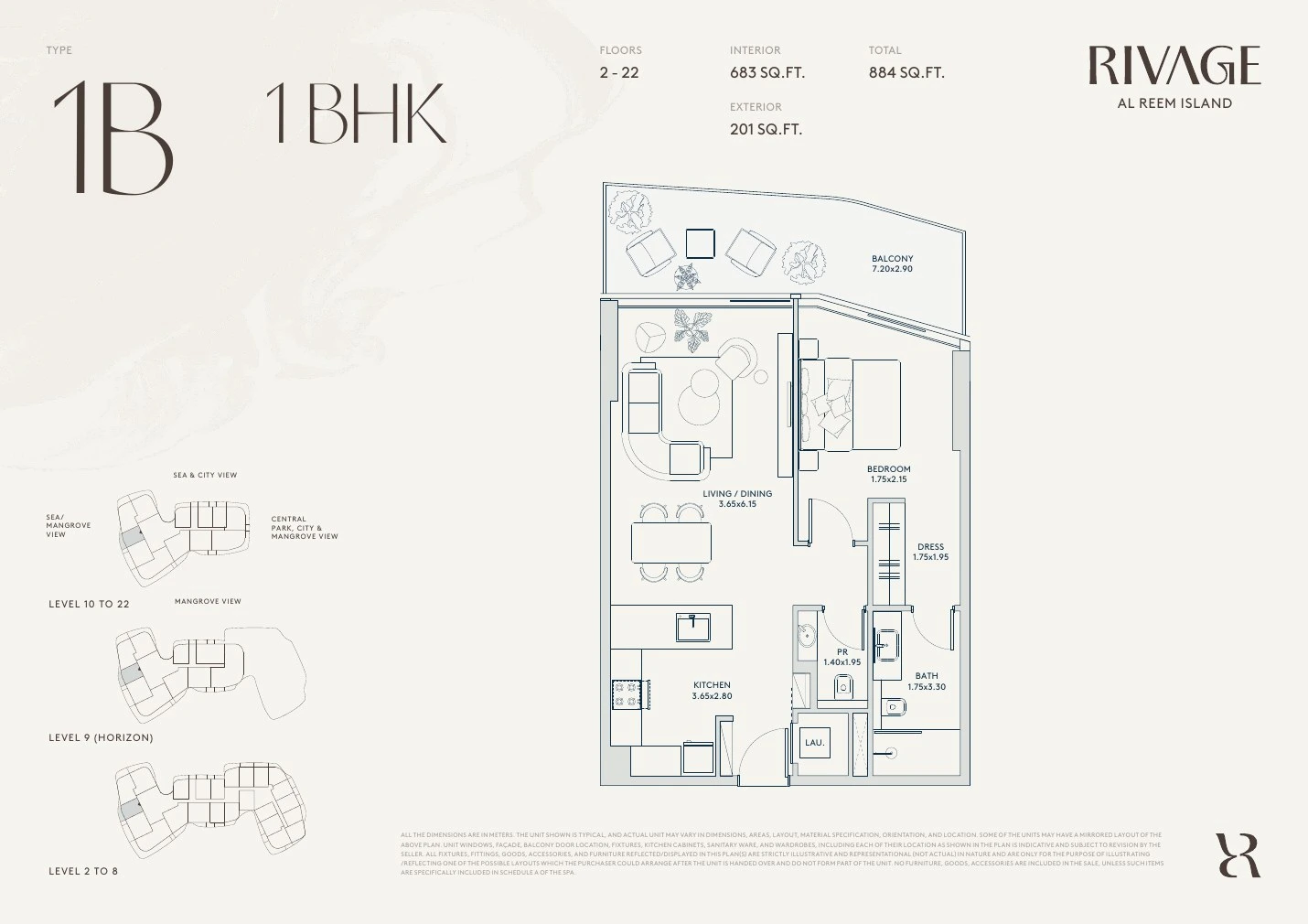 Floor plan for Type 1B