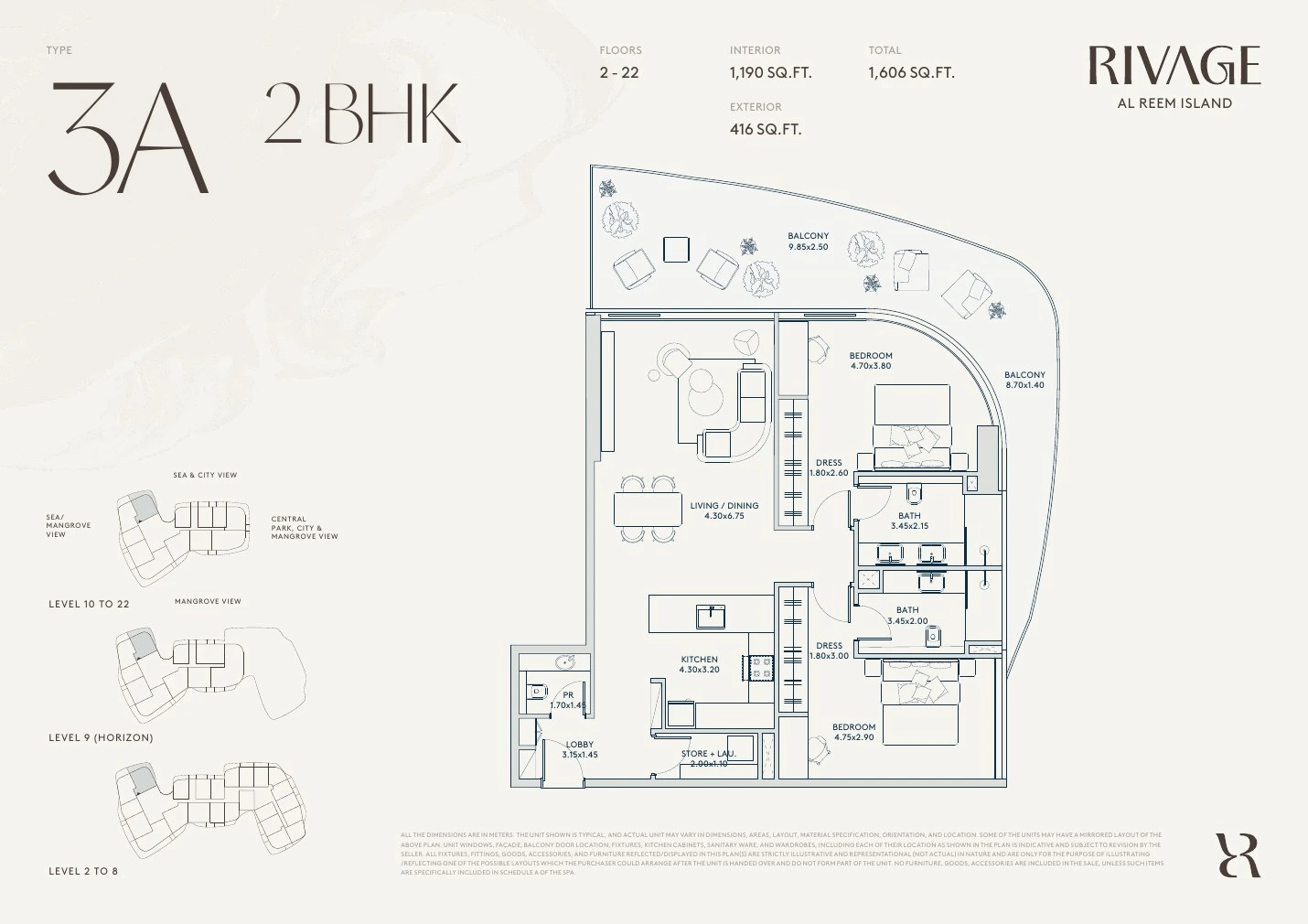 Floor plan for Type 3A