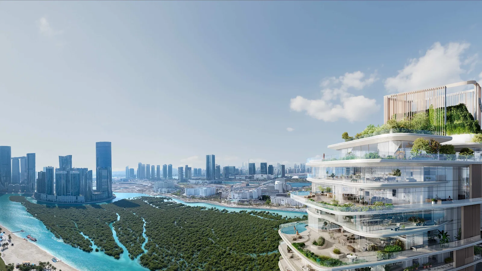 Rivage terraces overlooking the Al Reem Island mangroves