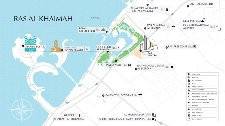 Location map of Colibri Views in RAK Central, Ras Al Khaimah