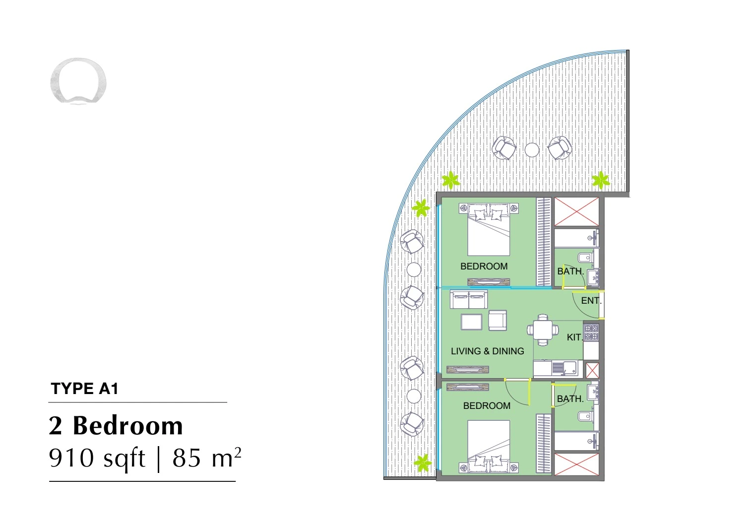 Floor plan for Type A1