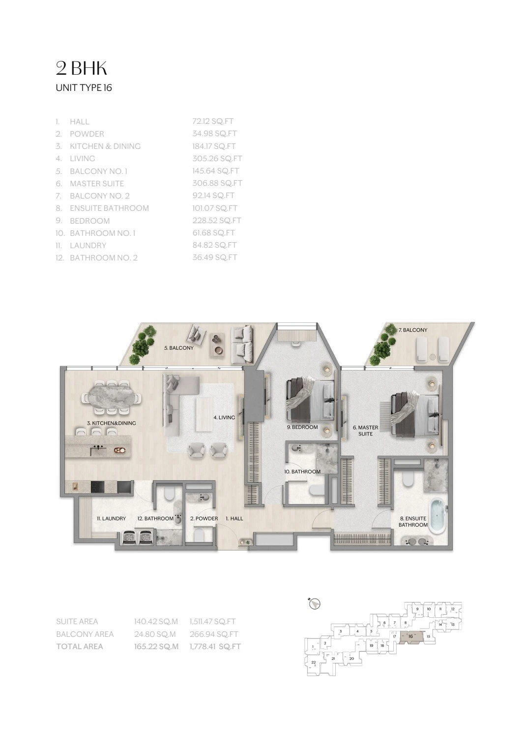 Floor plan for Type 16