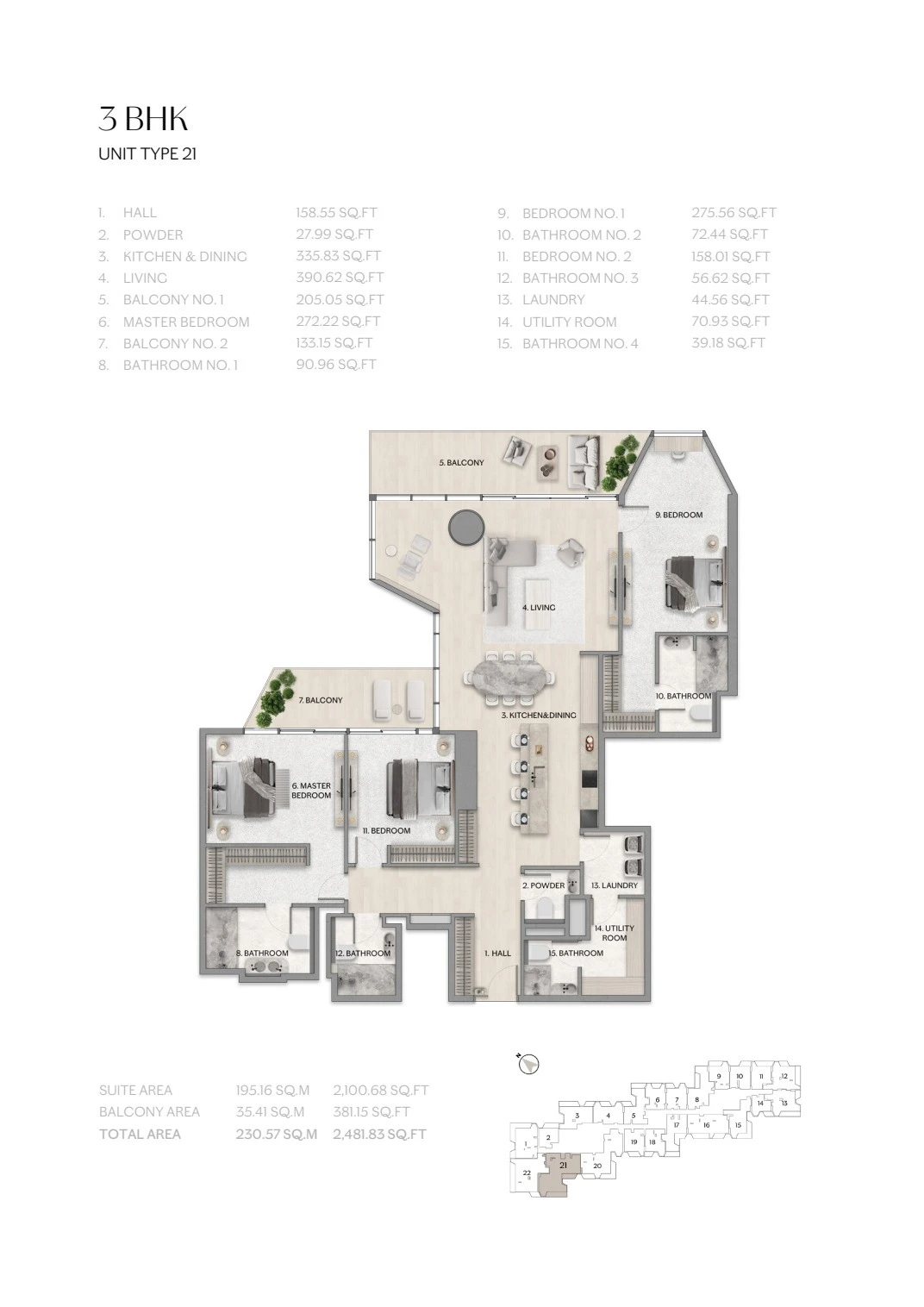 Floor plan for Type 21