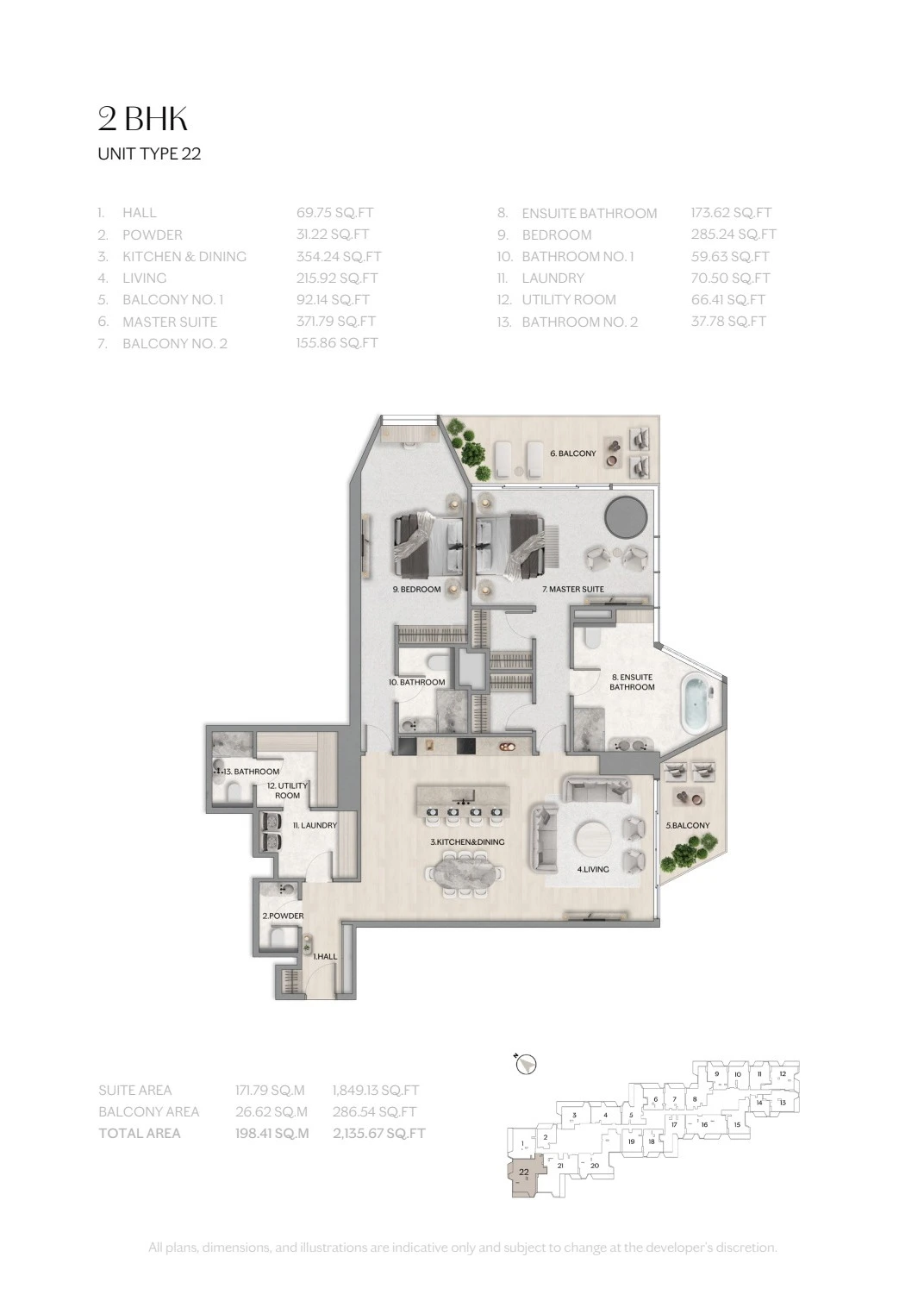 Floor plan for Type 22