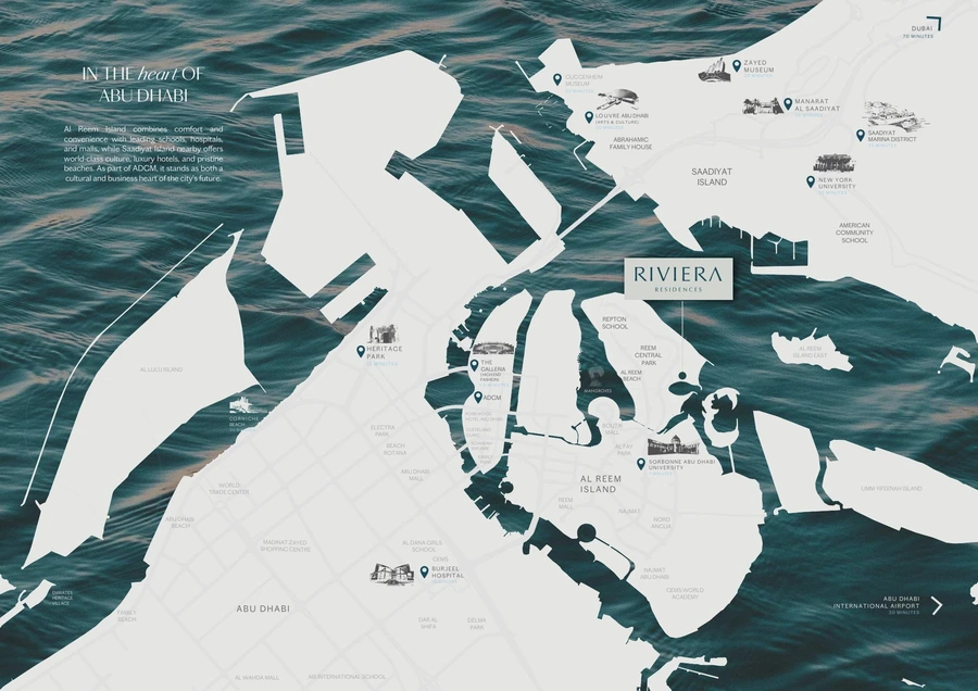 Location map of Riviera Residences on Al Reem Island, Abu Dhabi