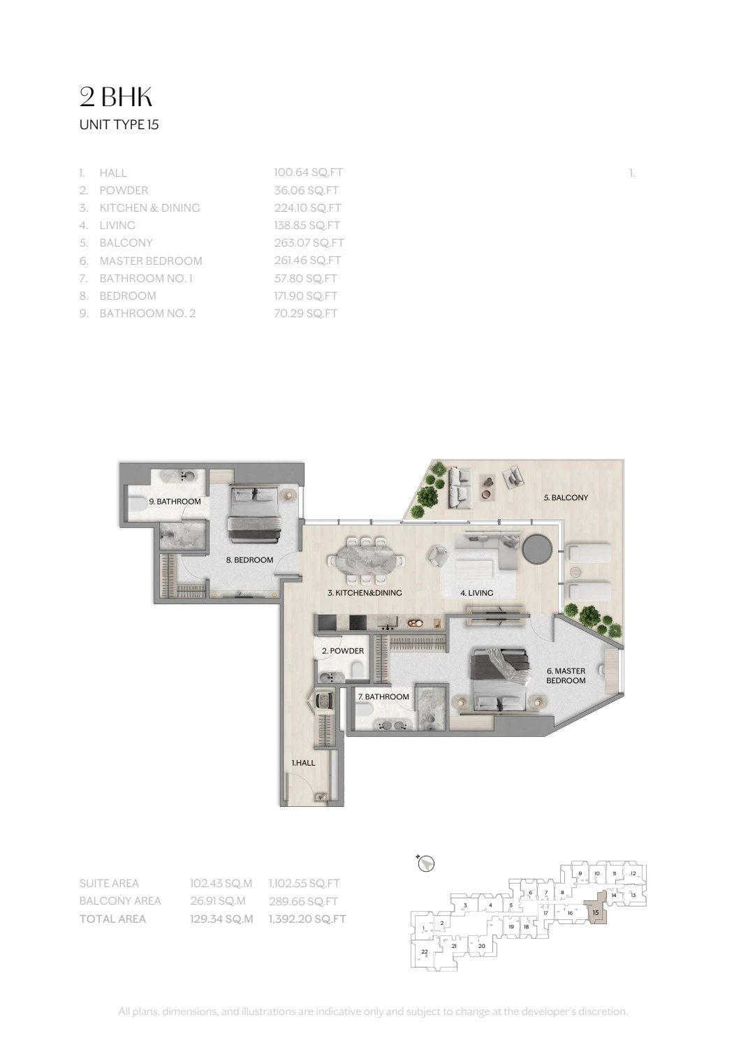 Floor plan for Type 15