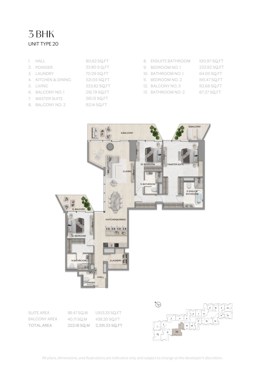 Floor plan for Type 20
