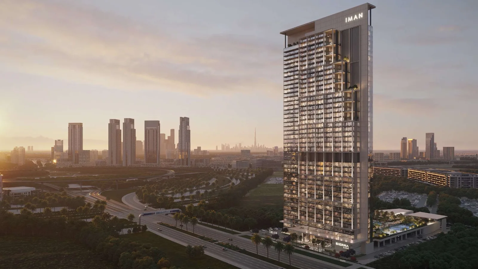 Sierra by Iman tower exterior in Dubai Motor City