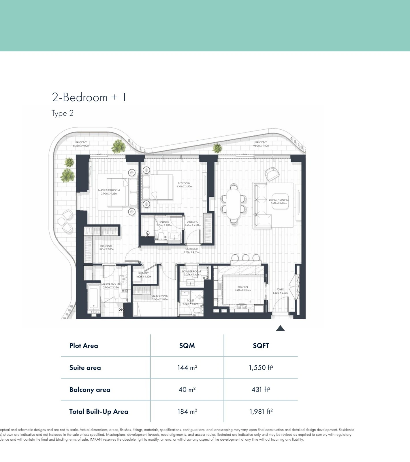 Floor plan for Type 2 (+1)
