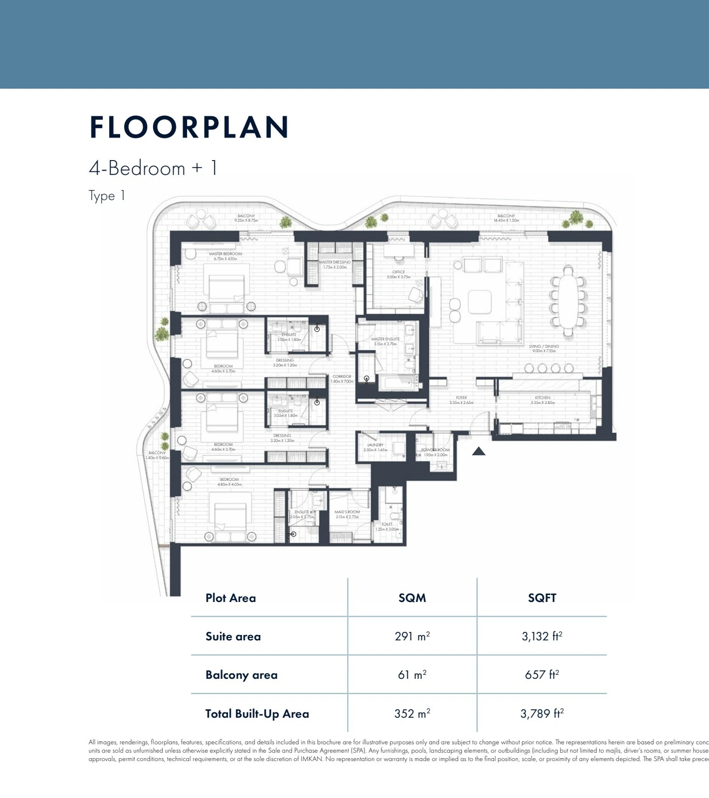 Floor plan for Type 1 (+1)