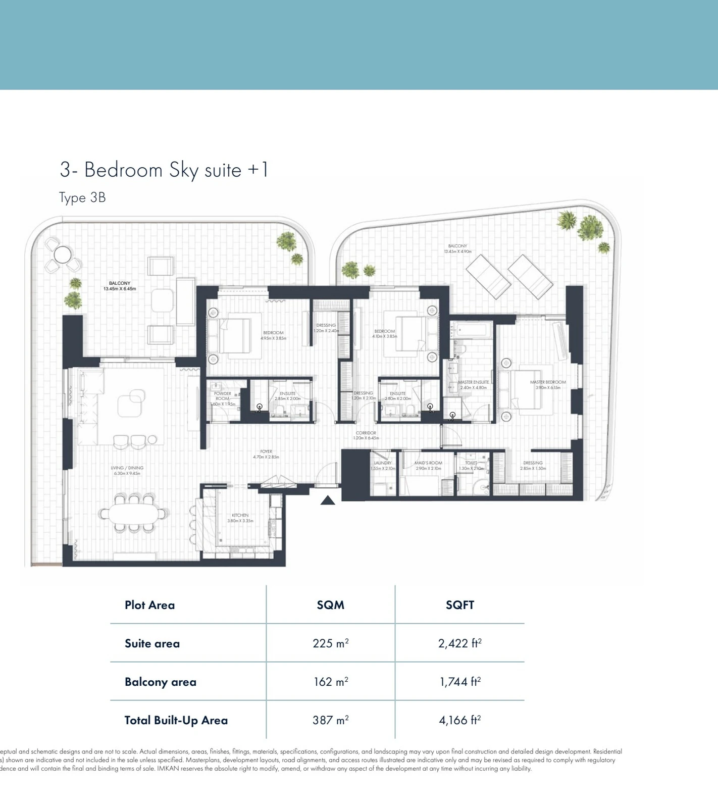 Floor plan for Sky Suite + 1 · Type 3B