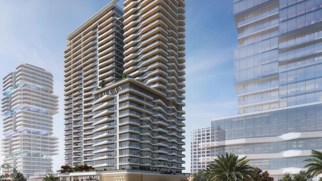 Sunstone waterfront tower exterior in Makers District