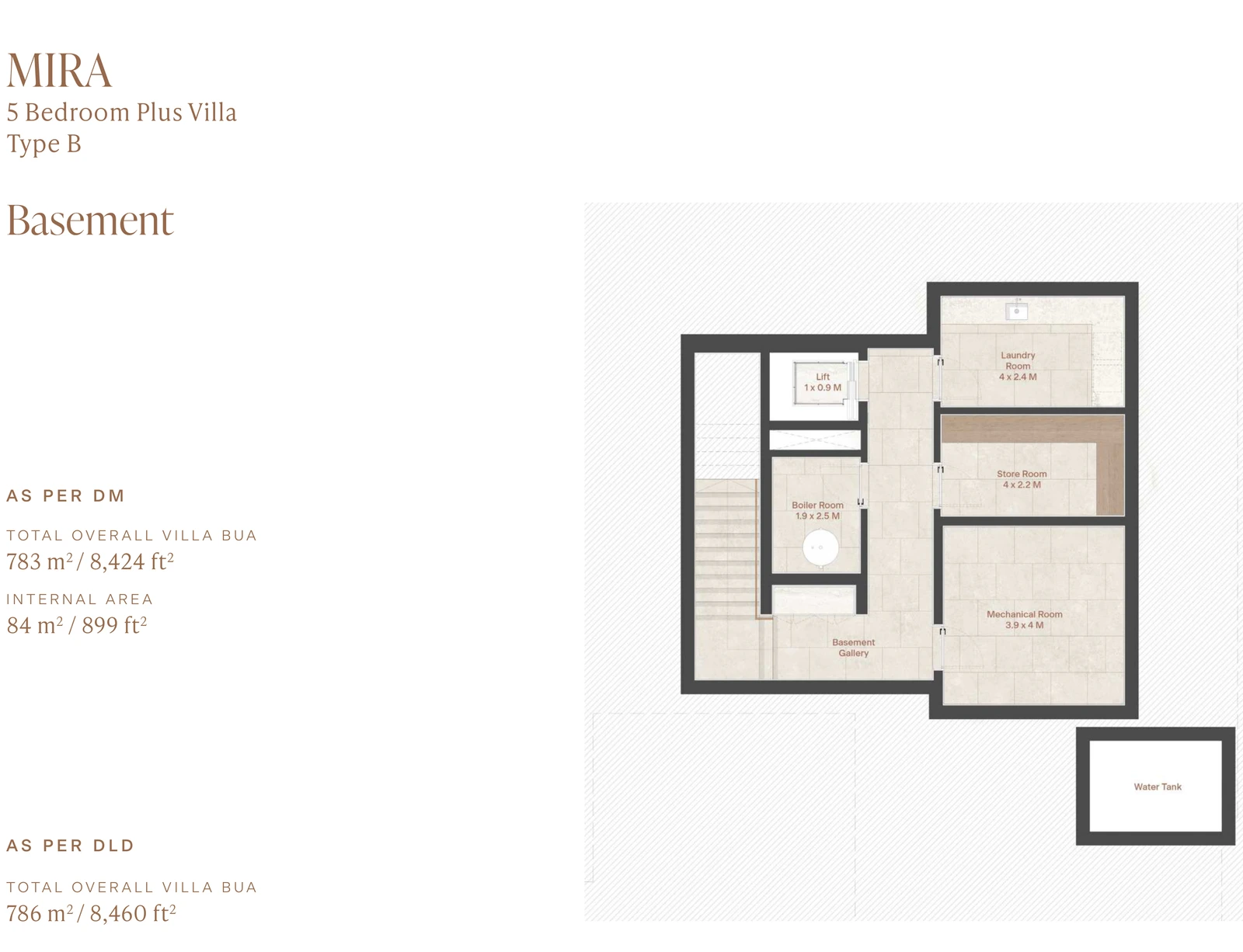 Eden Hills 5-bedroom Mira villa floor plan for Basement, 8,424 sq ft