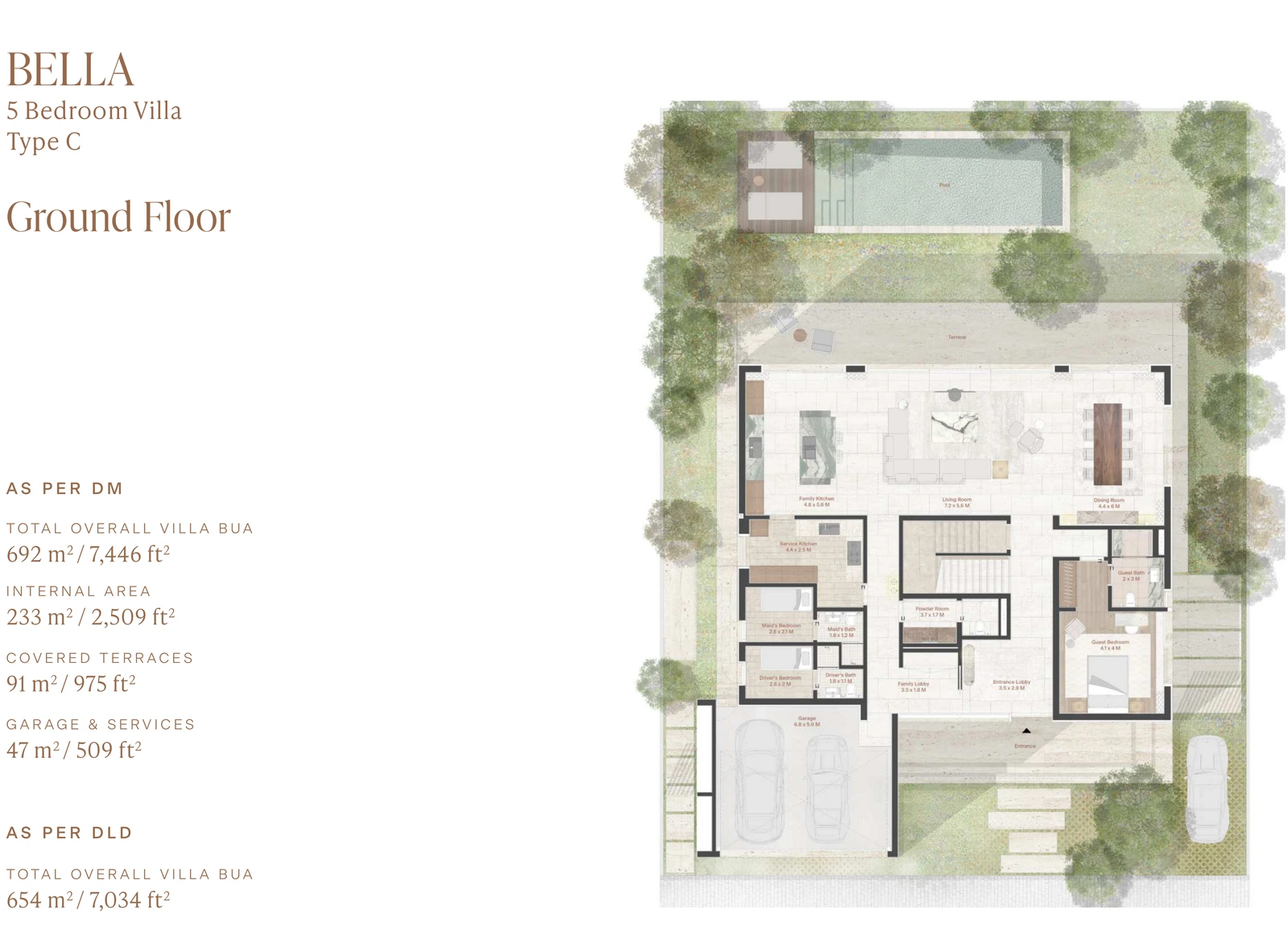 Eden Hills 5-bedroom Bella villa ground-floor plan, 7,446 sq ft