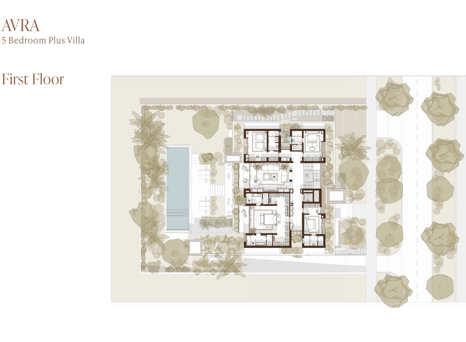 Eden Hills 5-bedroom Avra villa first-floor plan, 16,050 sq ft