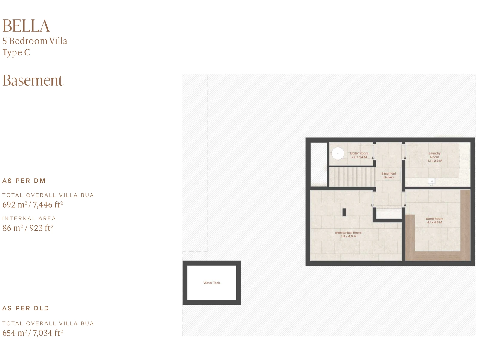 Eden Hills 5-bedroom Bella villa floor plan for Basement, 7,446 sq ft