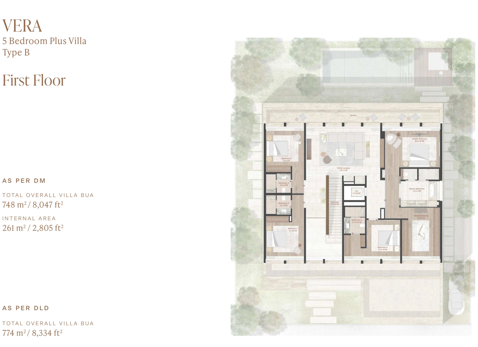 Eden Hills 5-bedroom Vera villa first-floor plan, 8,047 sq ft