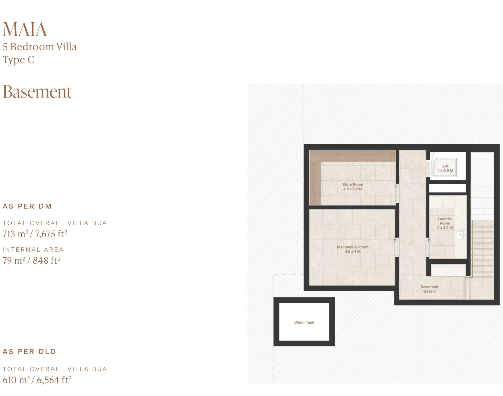 Eden Hills 5-bedroom Maia villa floor plan for Basement, 7,675 sq ft