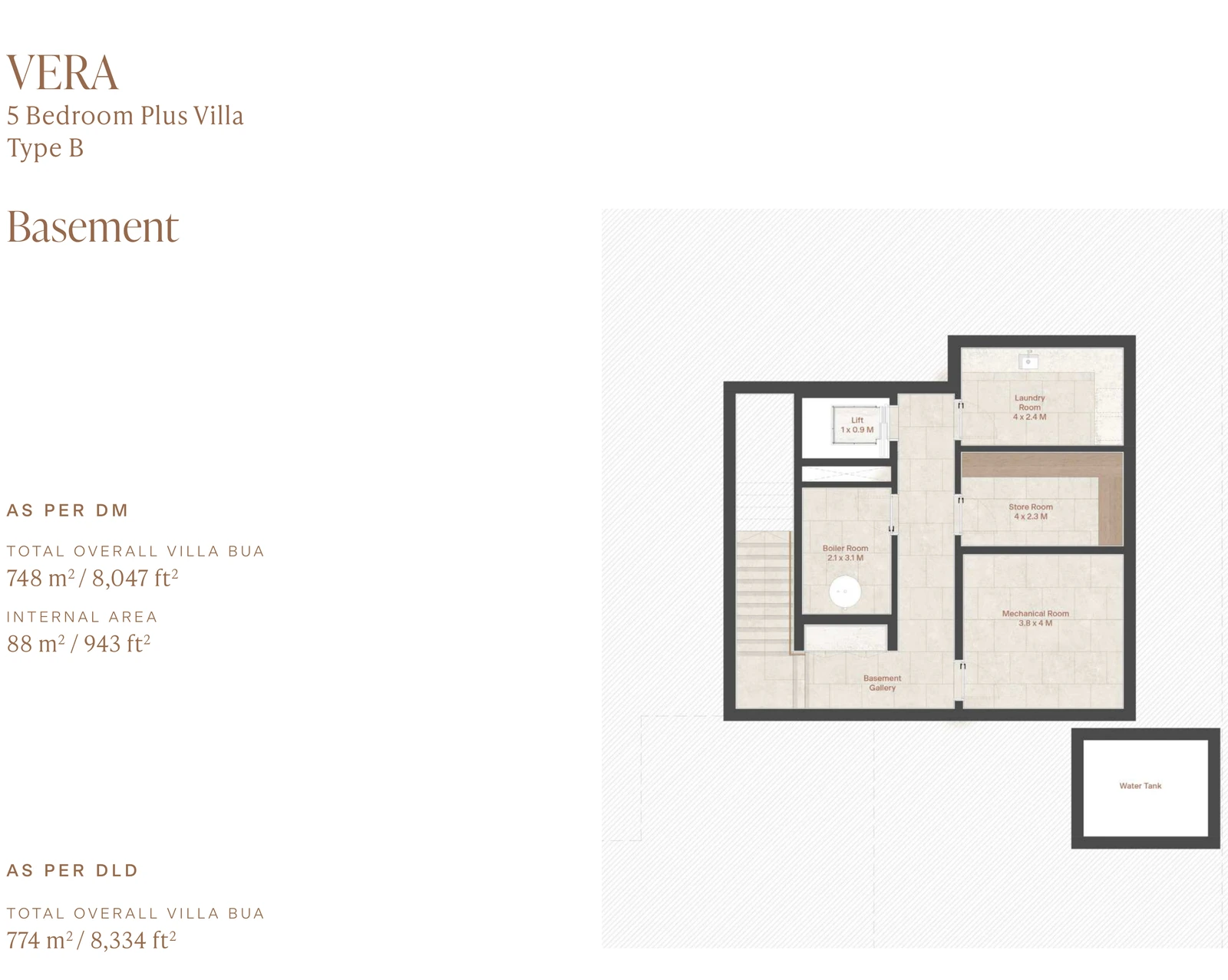 Eden Hills 5-bedroom Vera villa floor plan for Basement, 8,047 sq ft