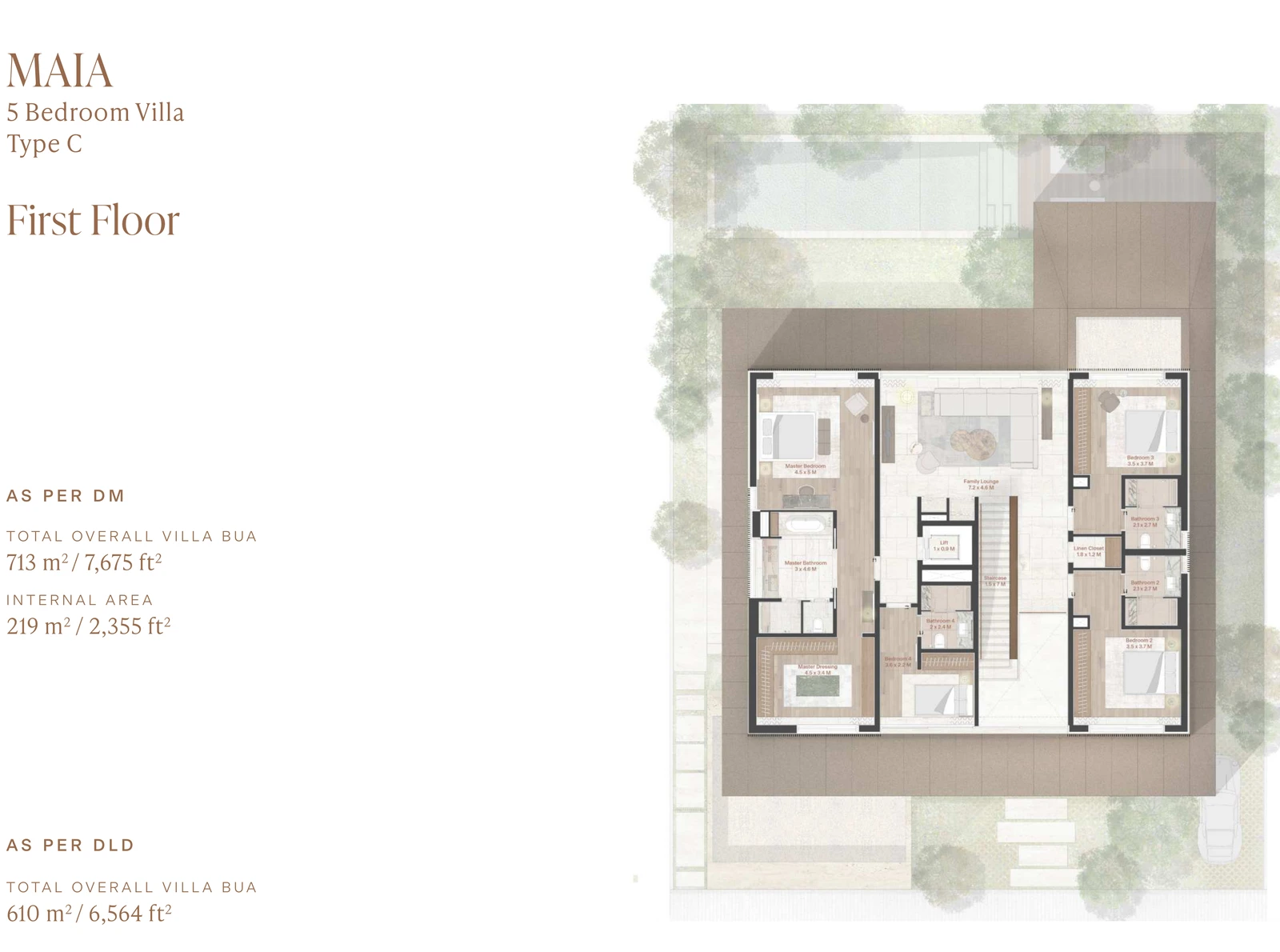 Eden Hills 5-bedroom Maia villa first-floor plan, 7,675 sq ft