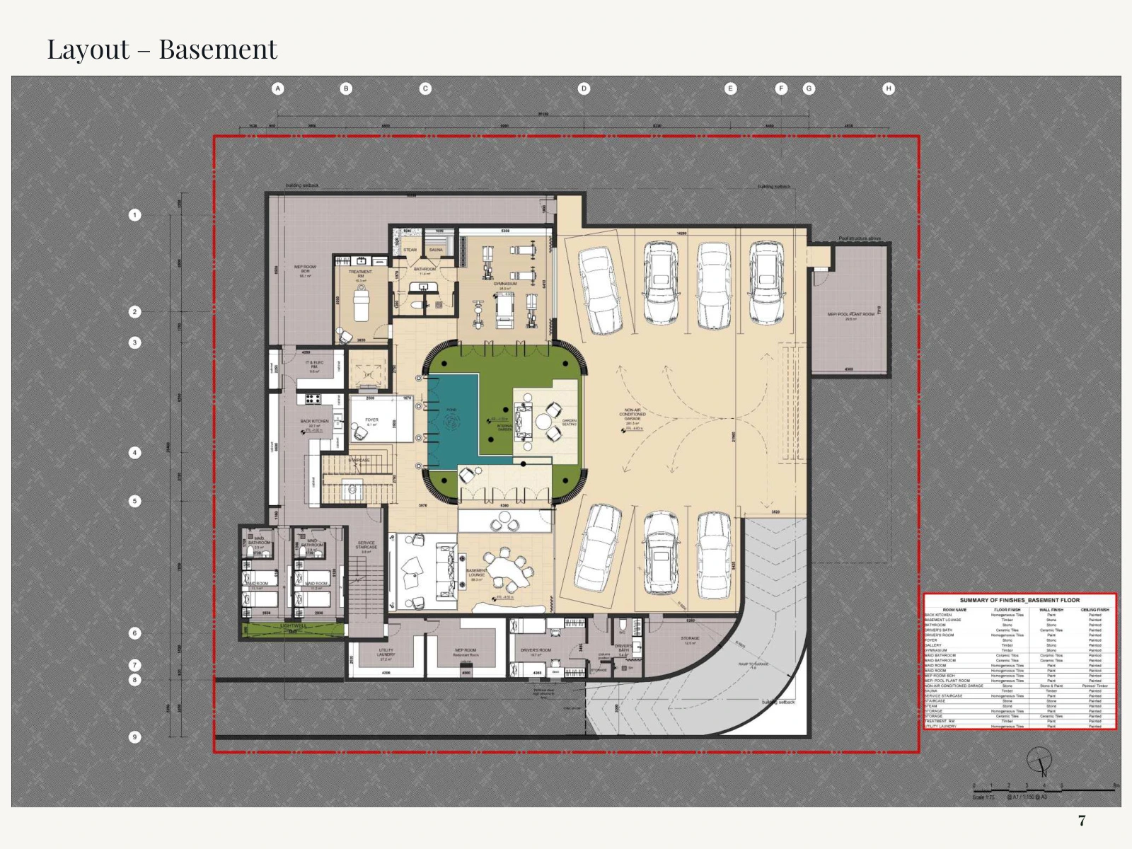 Eden Hills 6-bedroom Edra villa basement floor plan, 23,204 sq ft