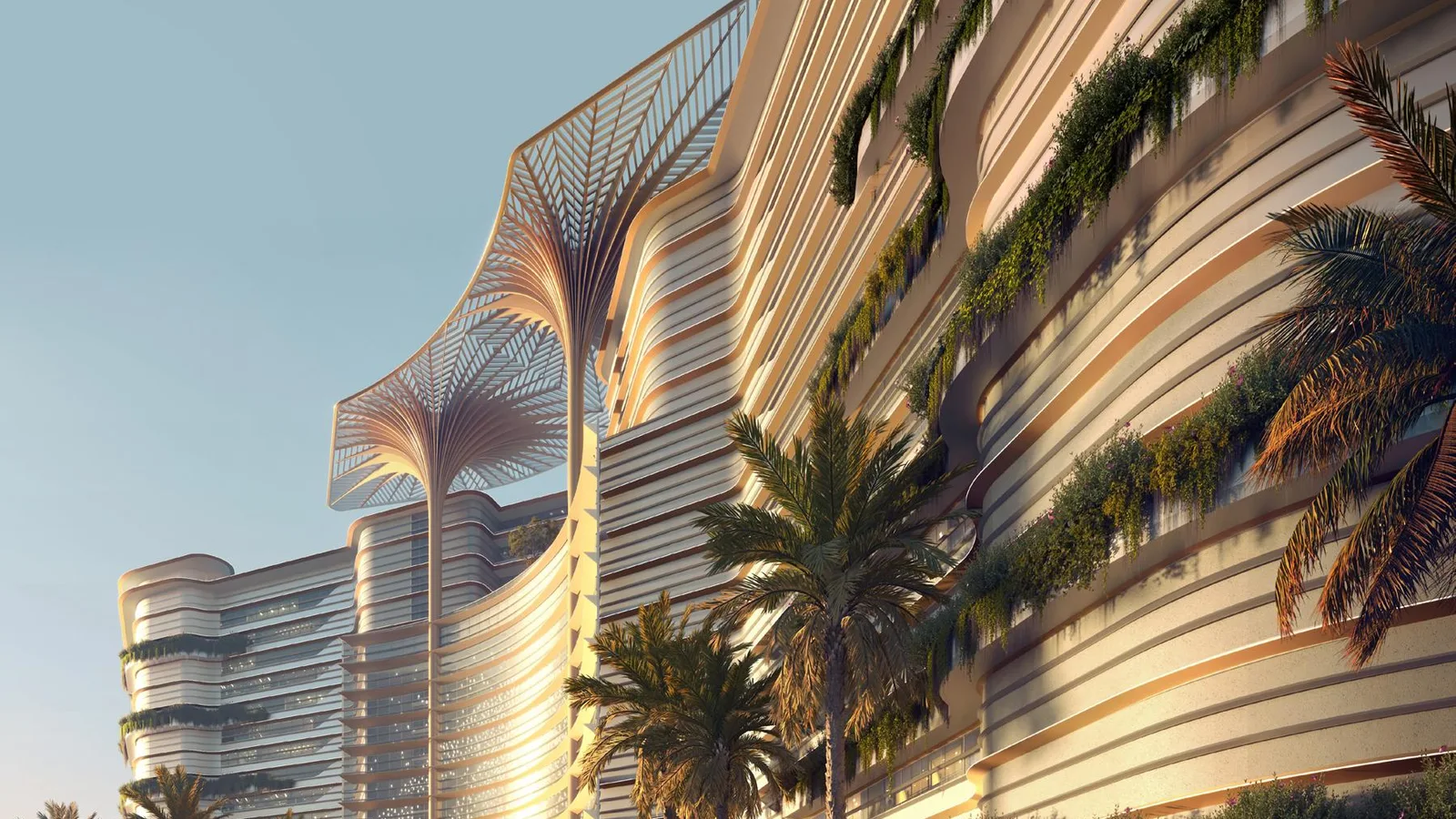Sculptural curved facade of Karl Lagerfeld Beach Residences.