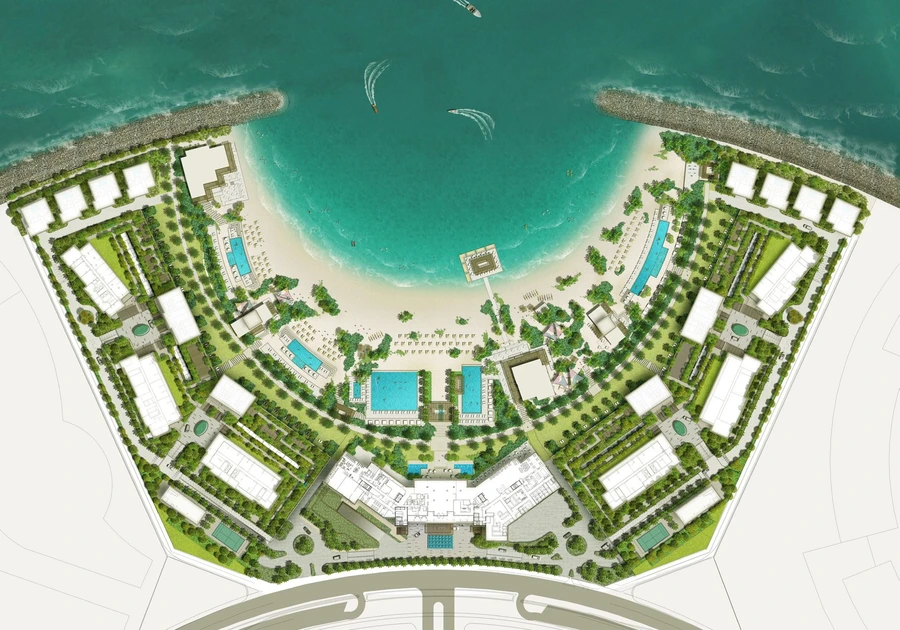 Beachfront site plan for Address Residences Al Marjan Island