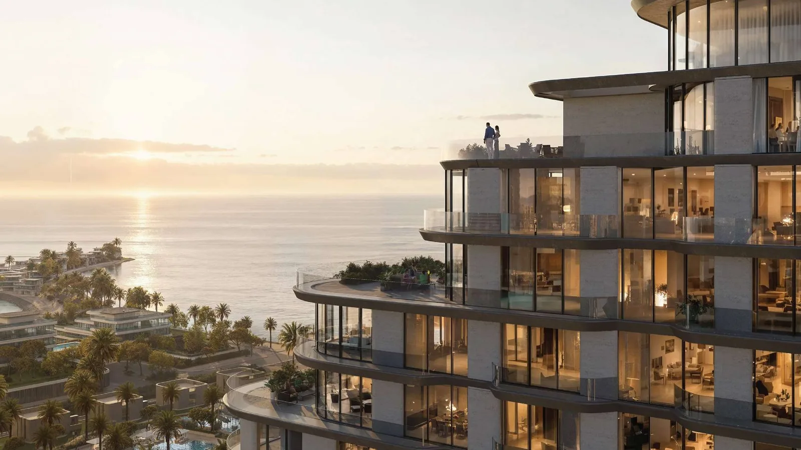 Mirasol II cascading sea-facing terraces at sunset