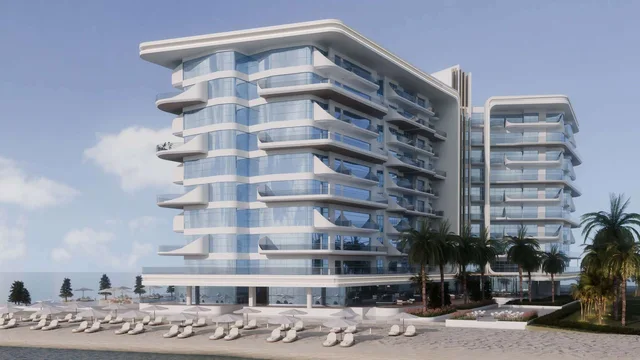 Fortune Bay Residences beachfront exterior and private shoreline