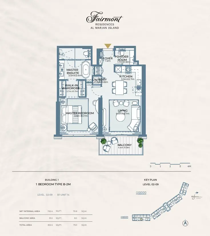 Floor plan for Type B2M