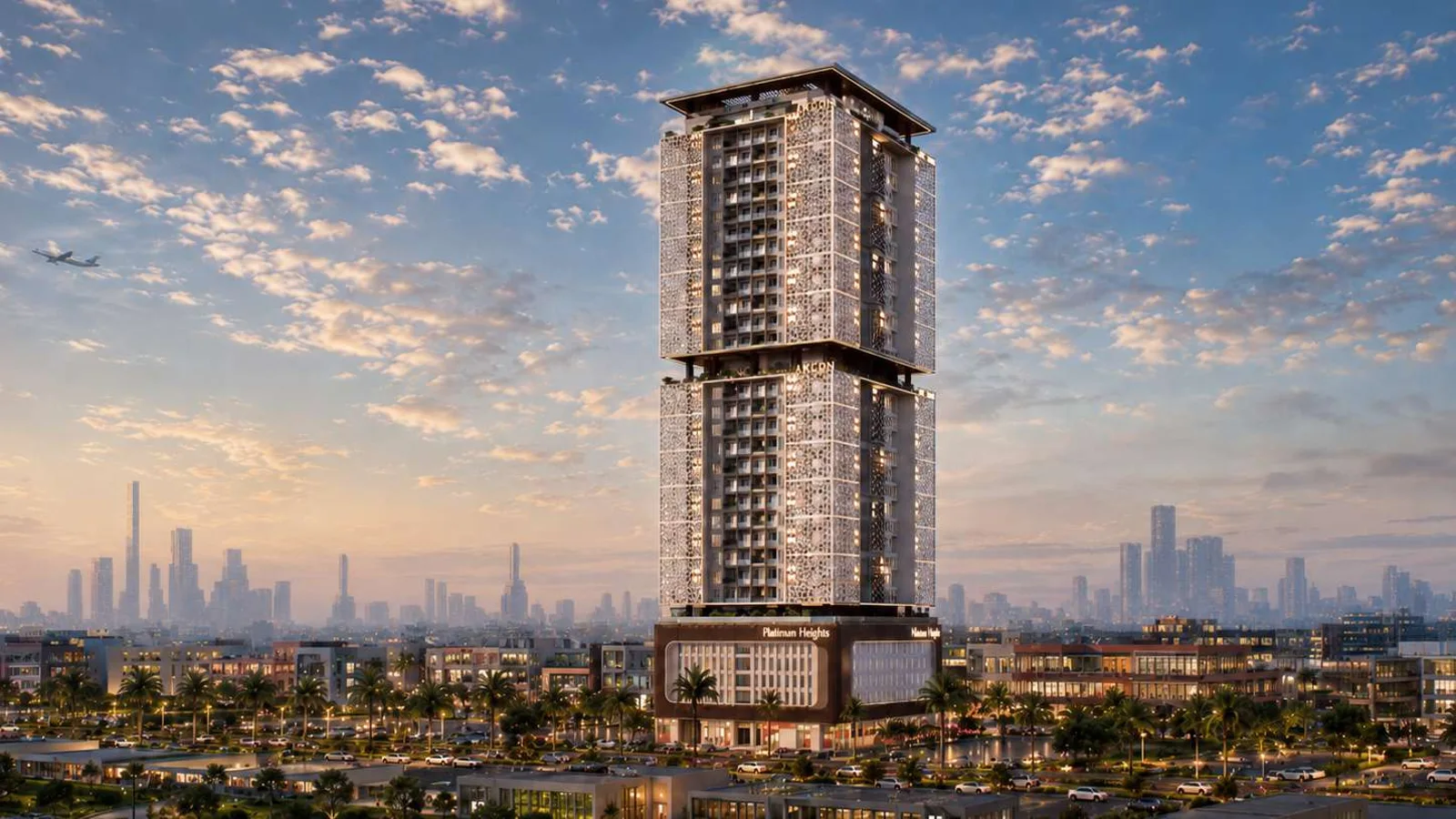 Platinum Heights exterior within the Emirates City neighbourhood