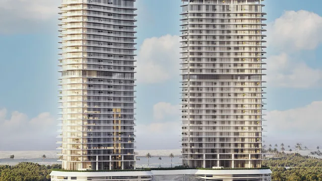 SAAS Heights twin-tower waterfront exterior on Al Reem Island, Abu Dhabi