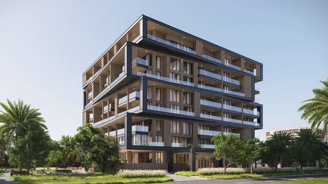 Uno Luxe low-rise exterior framed by landscaped grounds