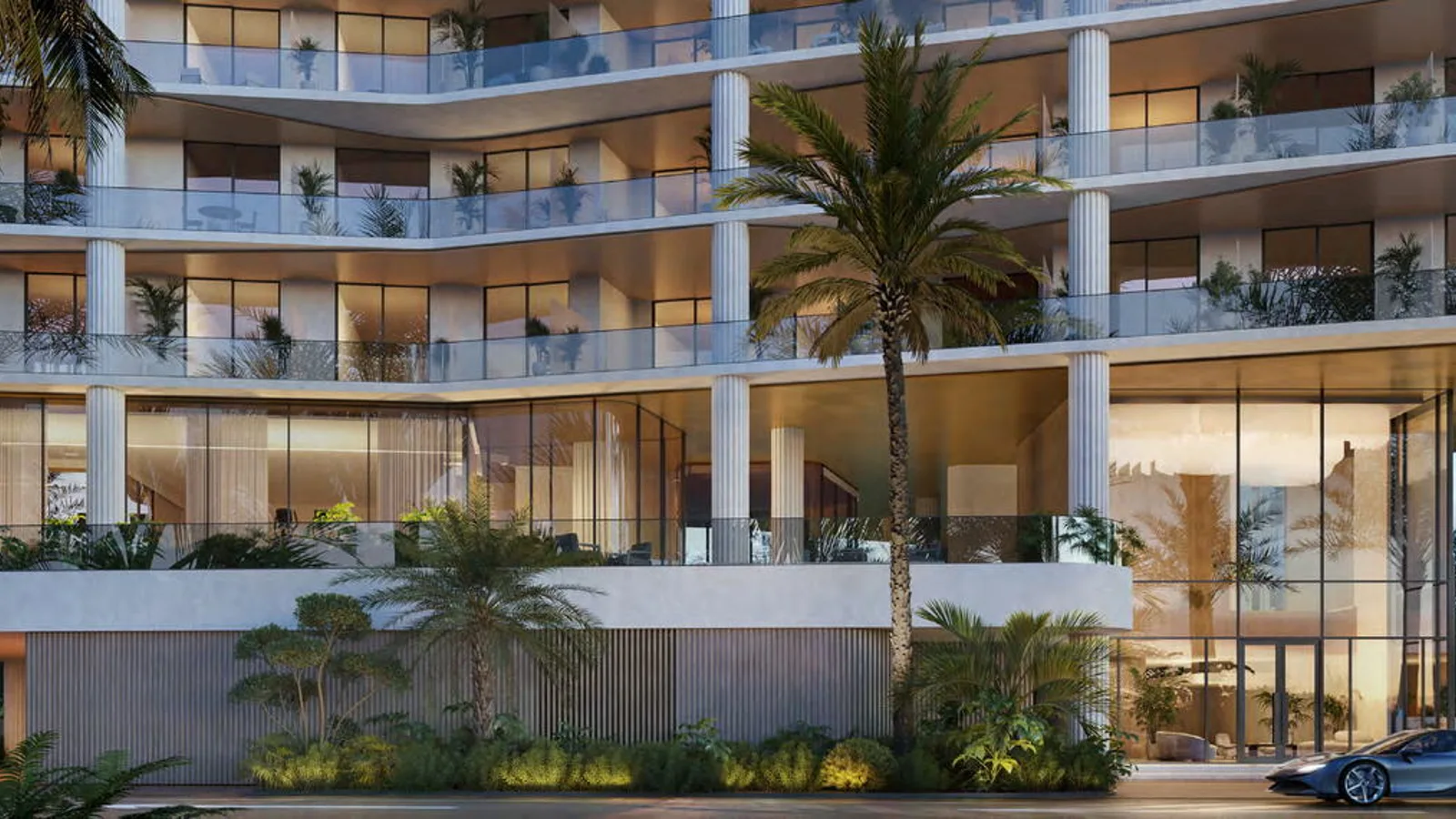 Landscaped arrival exterior at Wyndham Residences Al Marjan Island