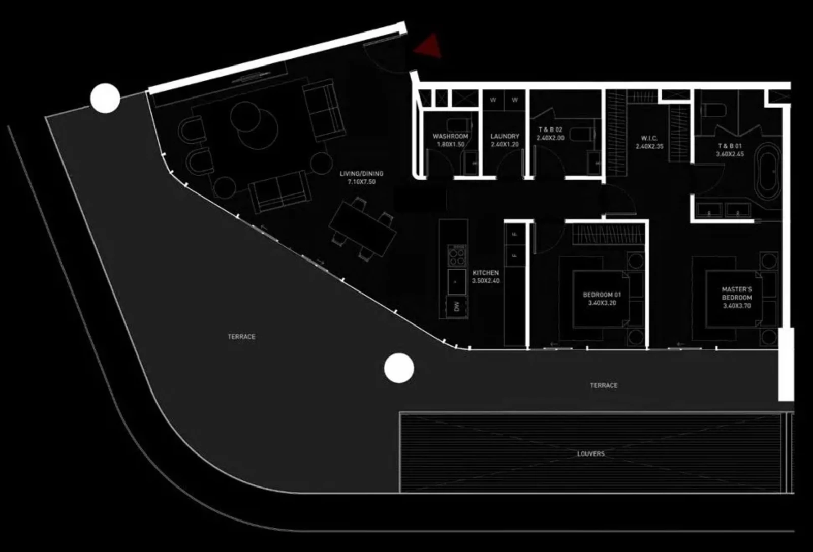 Brabus Island 2-bedroom Type 4 apartment floor plan