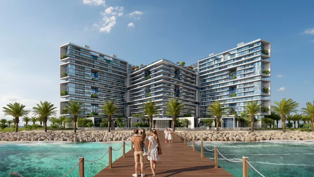 Moonstone Residences Interiors waterfront facade viewed from the pier