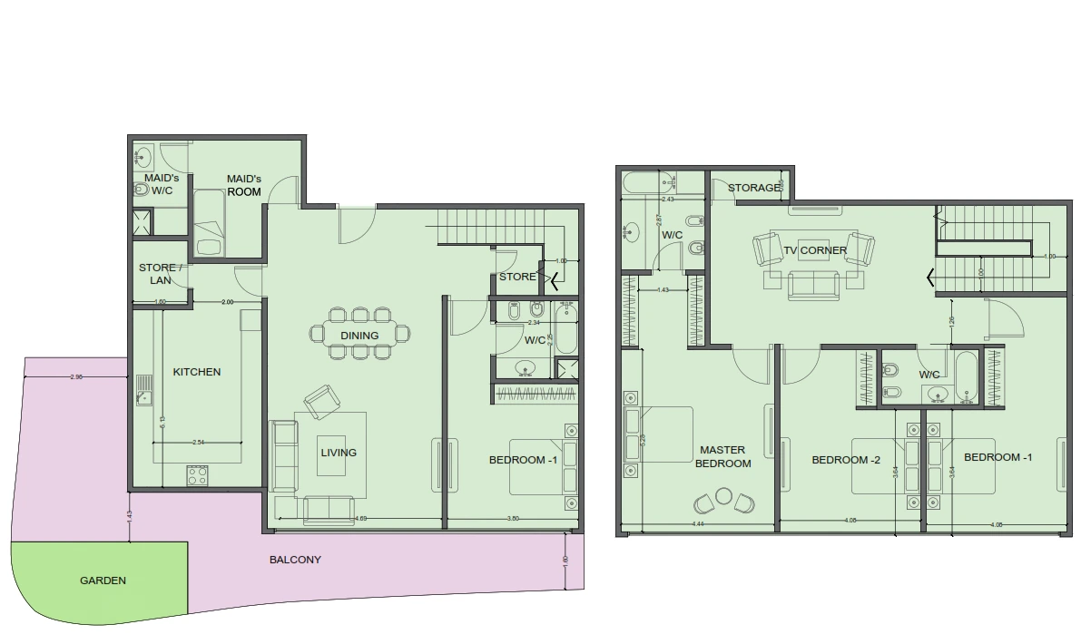 One Residence 4-bedroom Type 2 duplex floor plan in One Residence, 3,196 sq ft