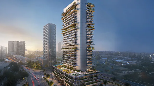 One Residence tower exterior beside the waterways of Al Reem Island