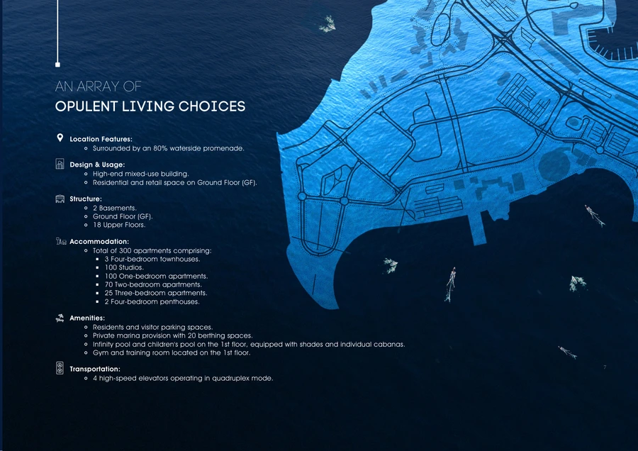 Yas Bay waterfront location and site context for The Icon Tower
