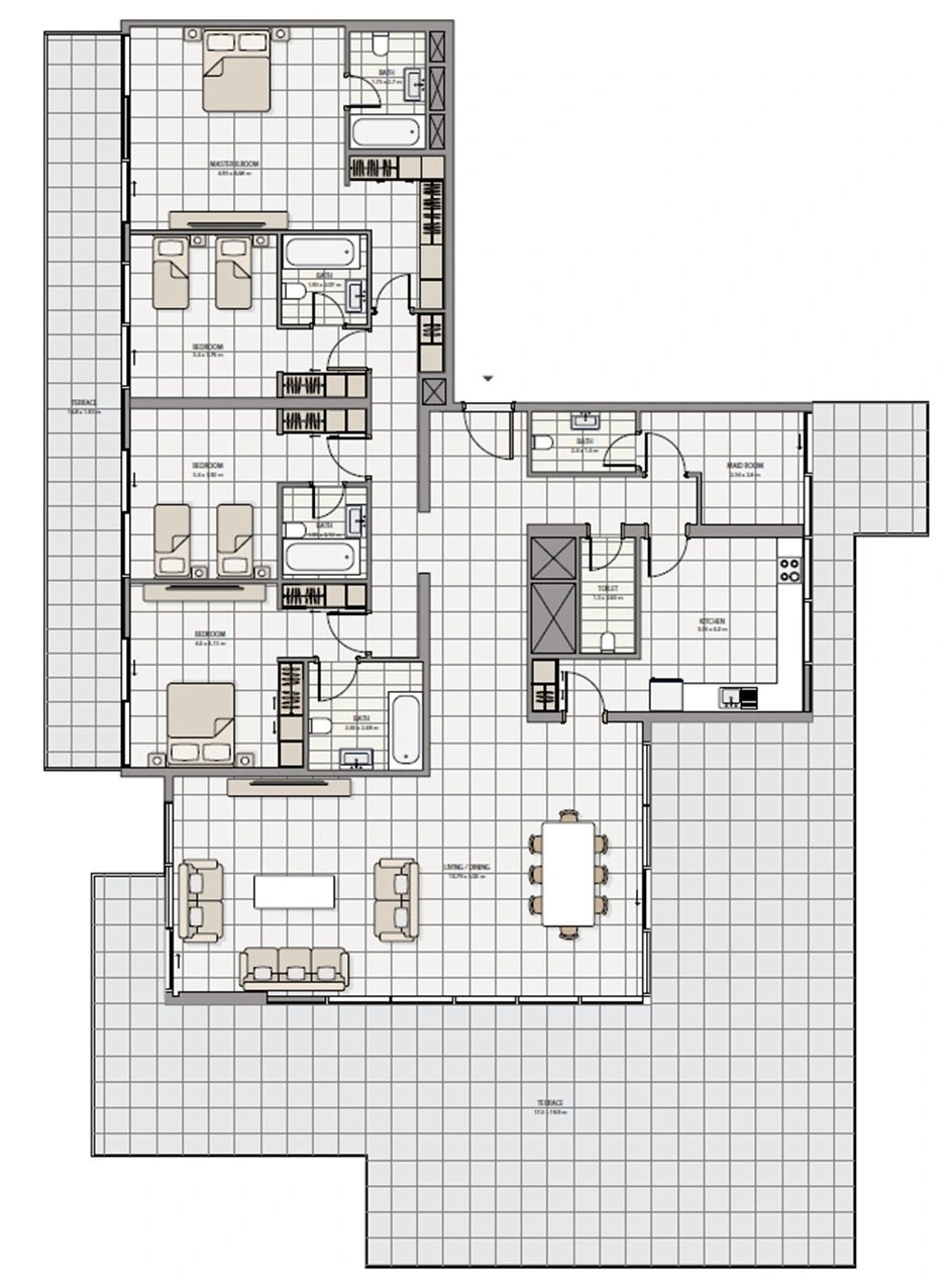 The Icon Tower 4-bedroom Type 1 penthouse floor plan